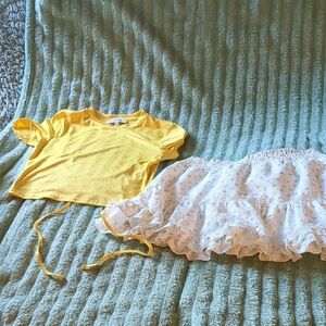 Yellow Women Shirt And Yellow Top As A Bundle